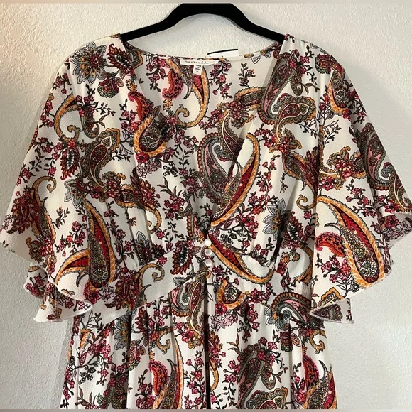 NWT! Bailey Blue Paisley Print Maxi Dress - Picture 1 of 9